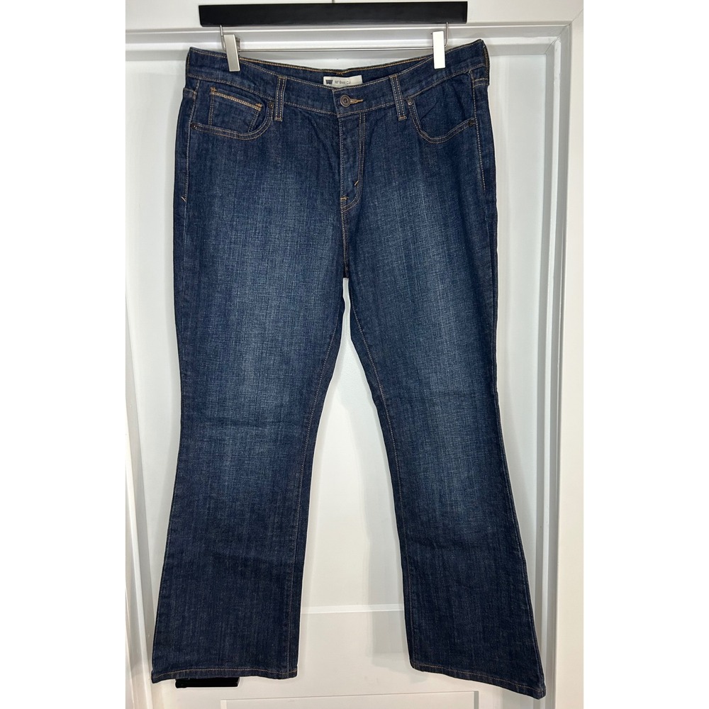 Levis 515 Boot Cut Jeans Womens 14 S/C Dark Wash Denim Stretch Blue 30 Inseam